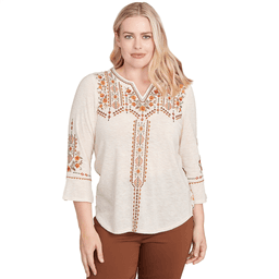 Womens Alfred Dunner Mount Laurel Geometric Floral Blouse