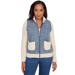 Womens Alfred Dunner Sunset Canyon Sweater Quilted Jacket